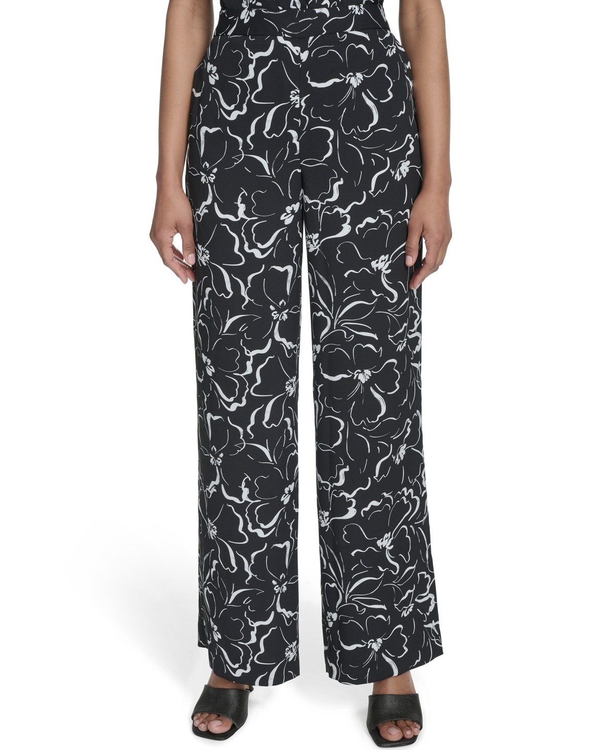 HALSTON WOMEN'S FLORAL-PRINT PULL-ON PANTS 