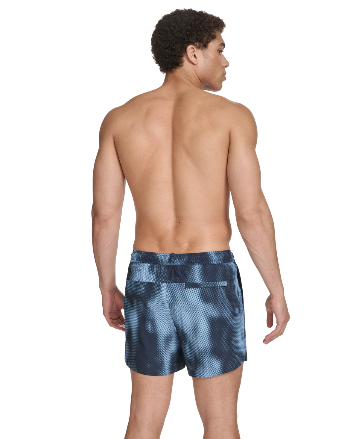 Shop Calvin Klein Men's Stretch Active Modern Euro 5" Swimsuit In Blue Multi