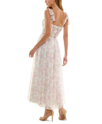 SENI & CADE Juniors' Twist-Front Shoulder-Tie Midi Dress