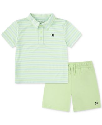 Hurley - Toddler Boys H2O-DRI Stripe Polo & Shorts Set