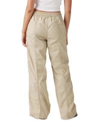 Women's Cotton Mid-Rise Baggy Parachute Pants