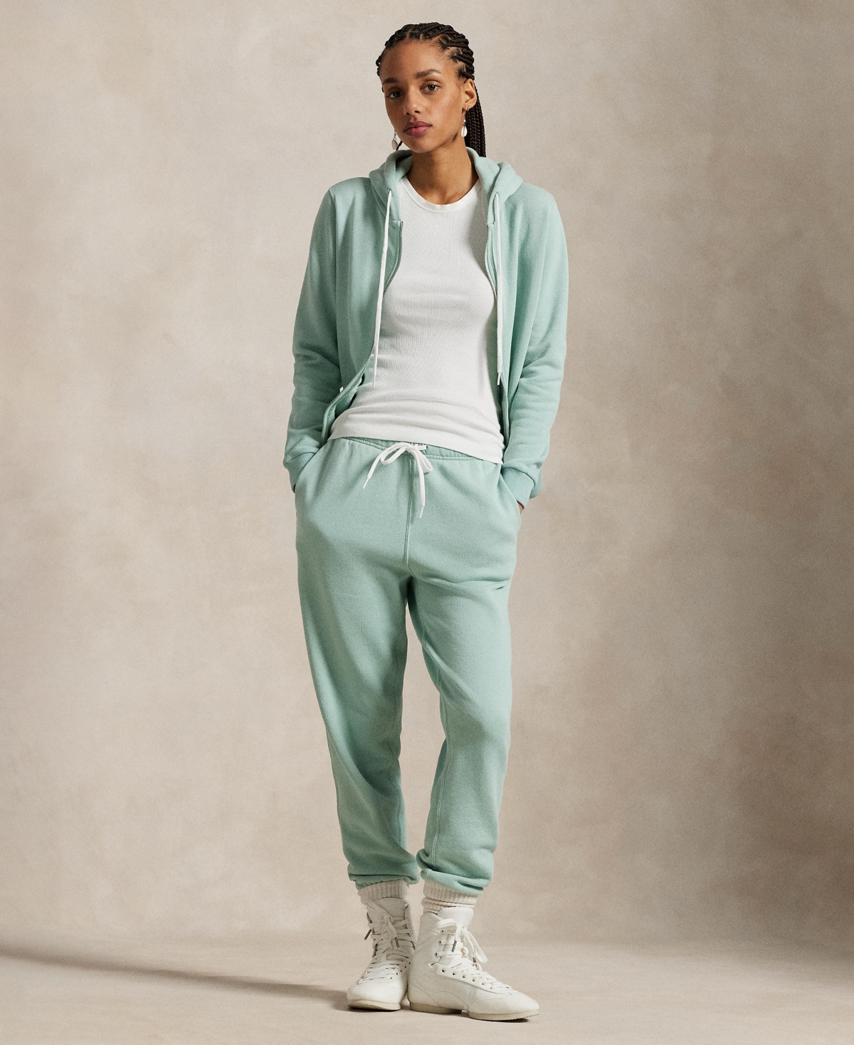Women's Lightweight Fleece Athletic Sweatpants - Pink Sand