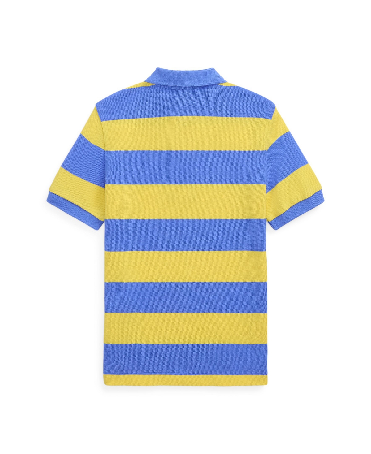Polo Ralph Lauren Striped Cotton Mesh Polo Shirt In Harbor Island Blue,oasis Yellow