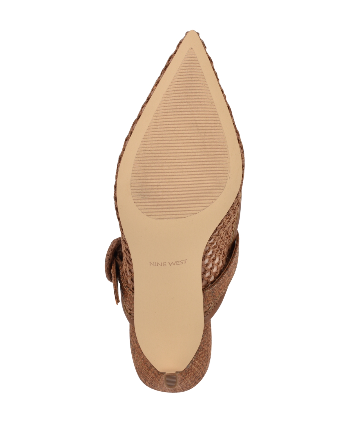 Shop Nine West Women's Rondel Buckle Strap Slip-on Pumps In Brown
