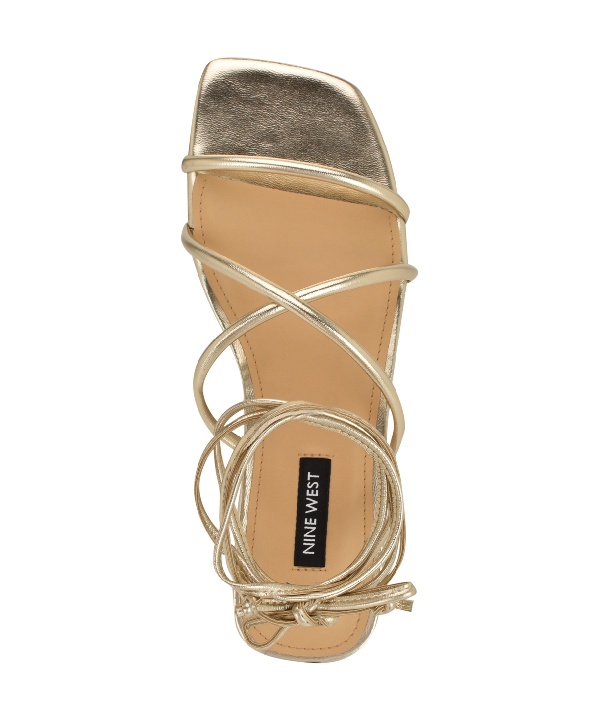 Nine West Mikila Ankle Wrap Sandal In Gold