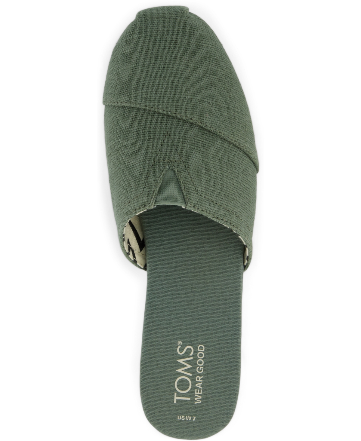 Shop Toms Women's Alpargata Espadrille Almond Toe Mules In Bonsai Green Heritage Canvas