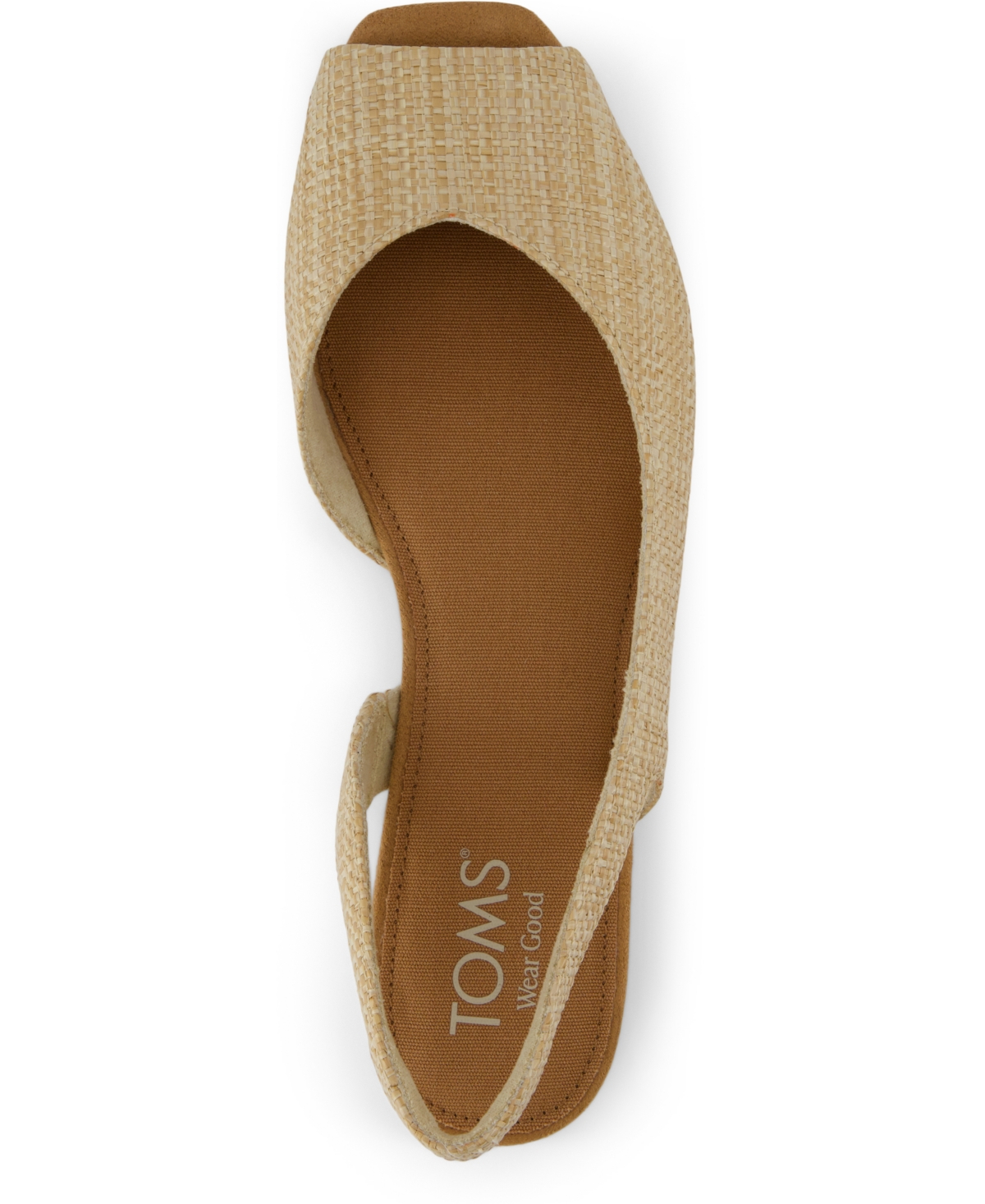 Shop Toms Women's Briella Open Toe Slingback Flat Sandals In Almond Raffia