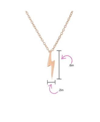 Minimalist Geometric Lightning Bolt Pendant Necklace with CZ in Gold Plated Silver