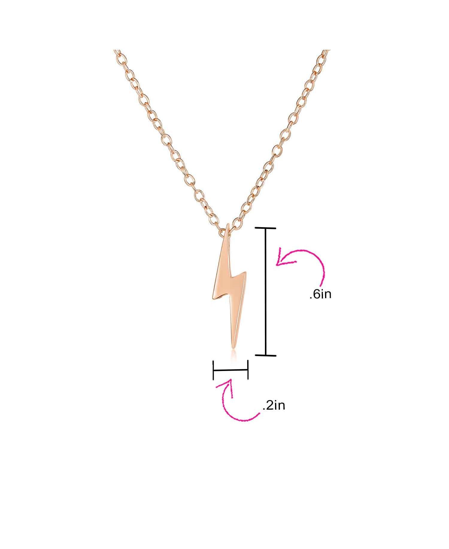 Tiny Lightning Bolt Pendant Necklace .925 Sterling Silver