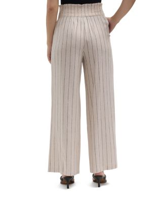 Women's Linen Smocked Wide Leg Pant