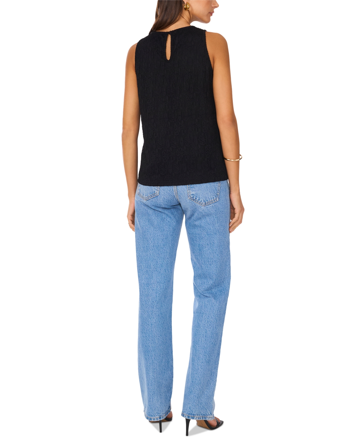 VINCE CAMUTO WOMEN'S SLEEVELESS ROUND-NECK TOP 