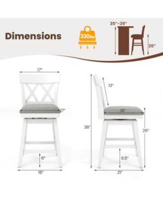Bar Stool with Contoured Backrest and Swivel Padded Seat