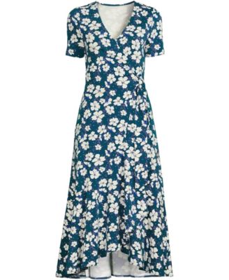 Women's Cotton Modal Vneck Wrap Midi Dress