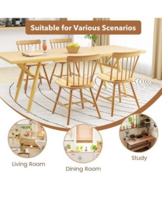 Farmhouse Kitchen Chair Set of 2 with Rubber Wood Frame