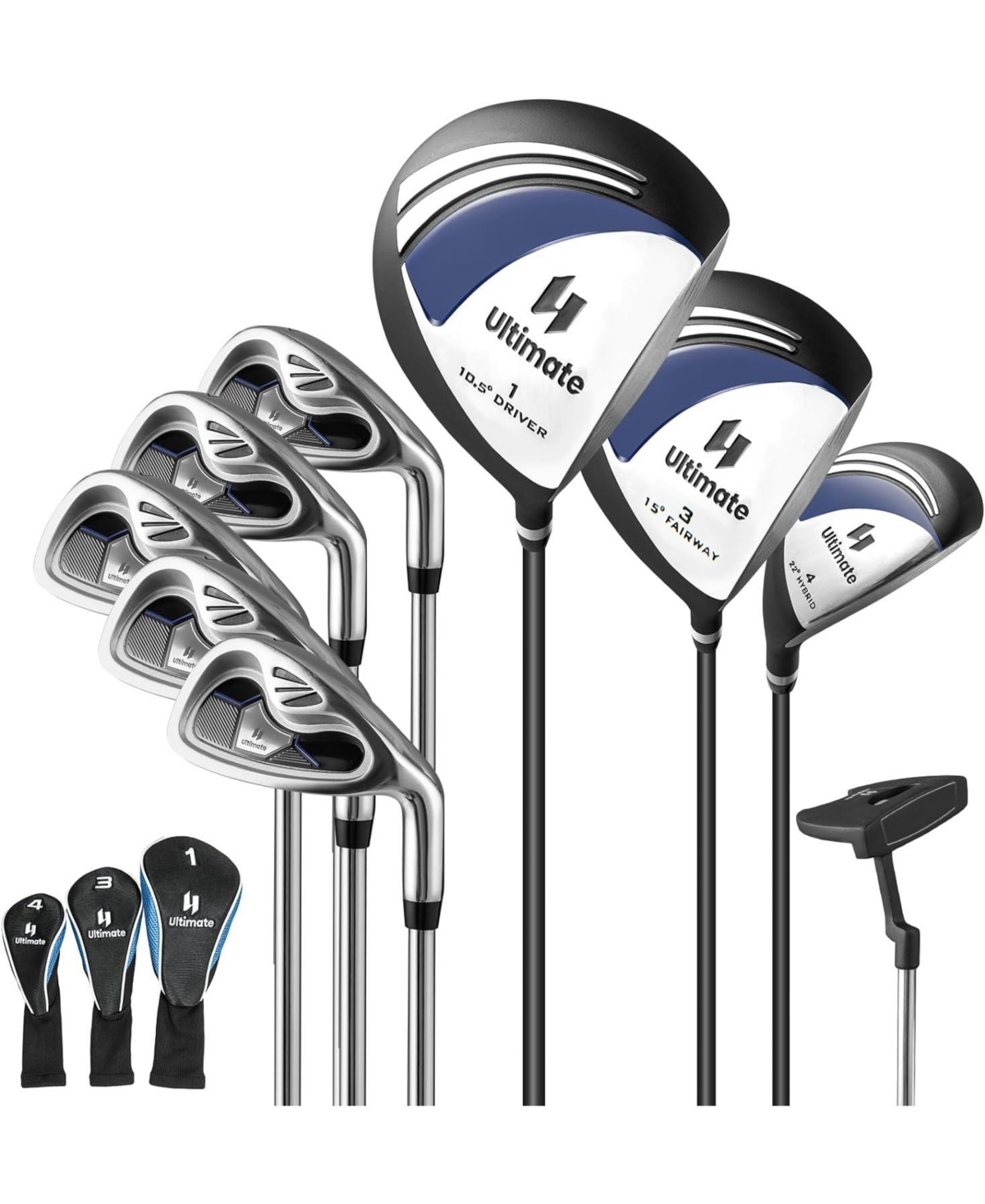 Men's 9 Pieces Complete Golf Club Set - Navy