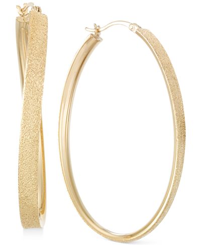 SIS by Simone I Smith Satin-Finished Hoop Earrings in 14k Gold over Sterling Silver - Earrings ...