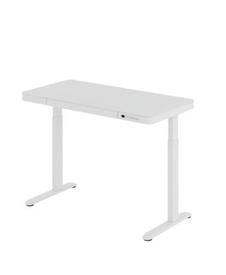 EG9W-E, Electric Height Adjustable Glass Top Standing Desk, Black