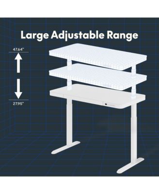 EG9W-E, Electric Height Adjustable Glass Top Standing Desk, Black