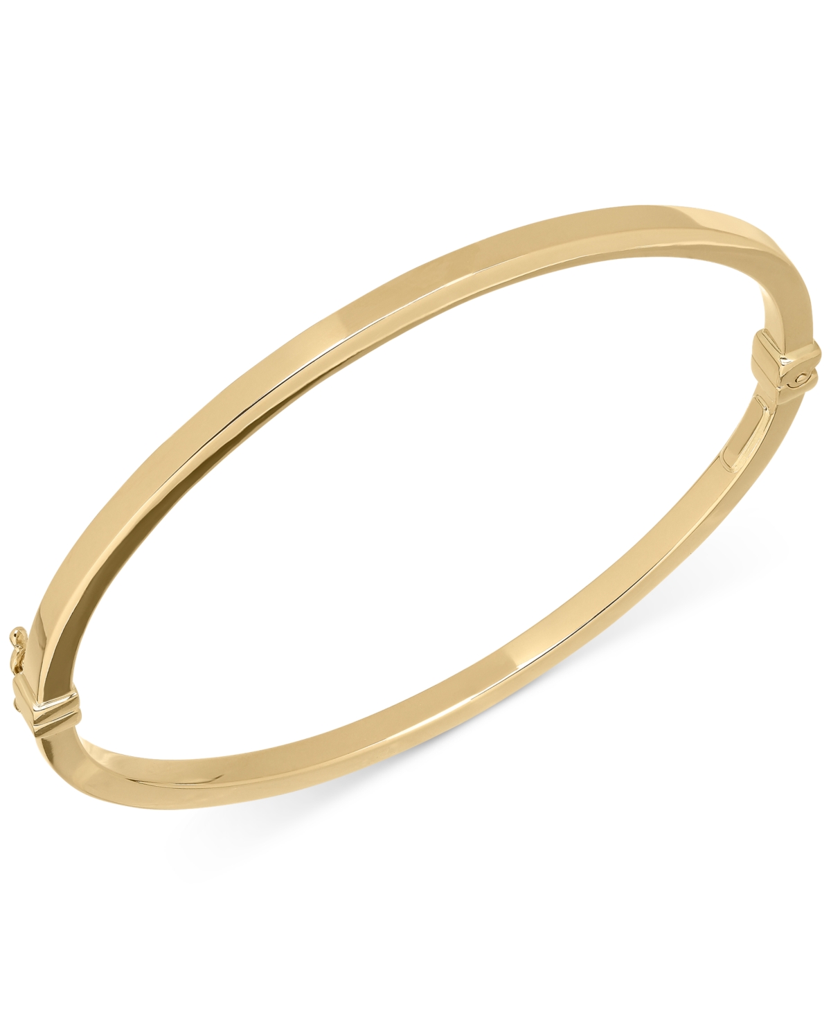 Square Tube Hinge Bangle Bracelet in 14k Gold - Yellow Gold