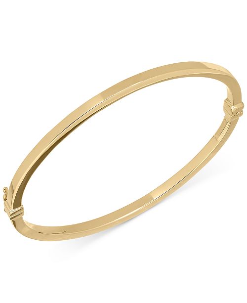 Italian Gold Square Tube Hinge Bangle Bracelet in 14k Gold & Reviews - Bracelets - Jewelry ...