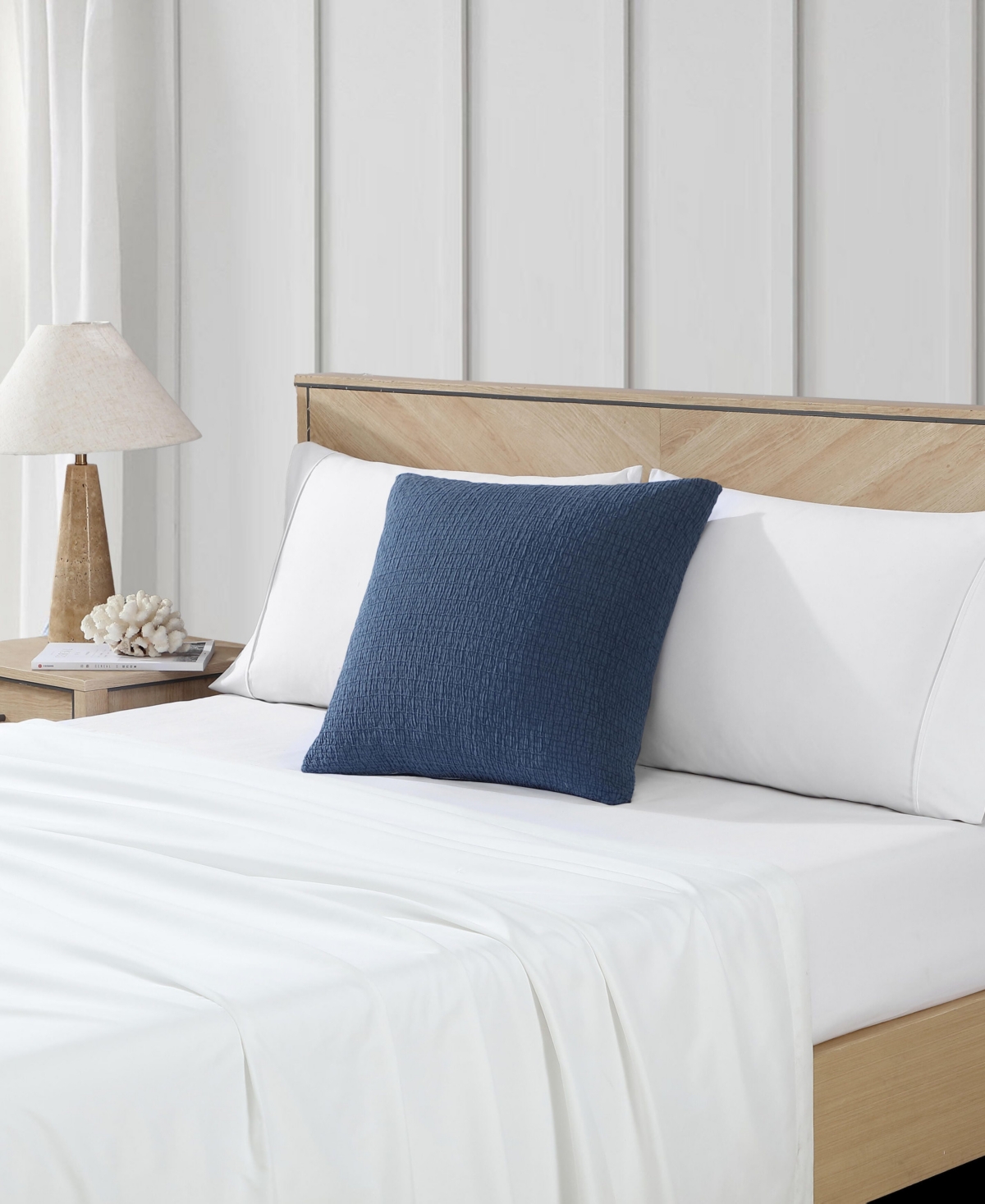 Nautica Wave Texture Square Accent Pillow In Captains Blue