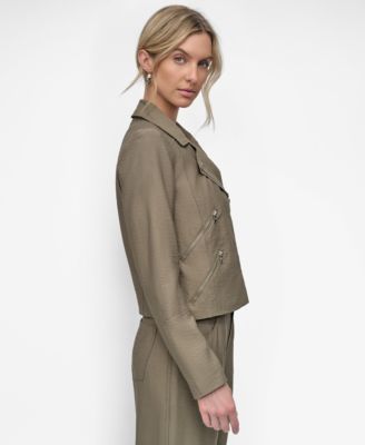 Women's Zipper Detailed Crinkle Jacket