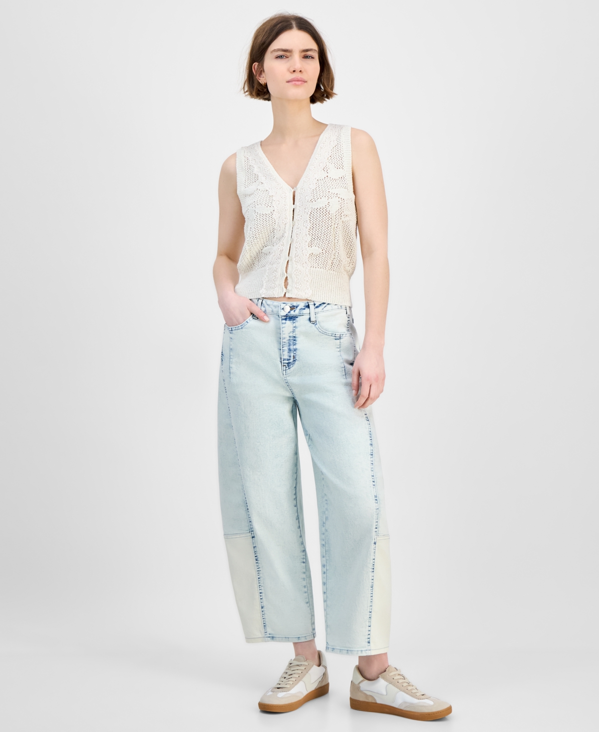 Shop And Now This Petite The Barrel High-rise Jeans, Exclusively At Macy's