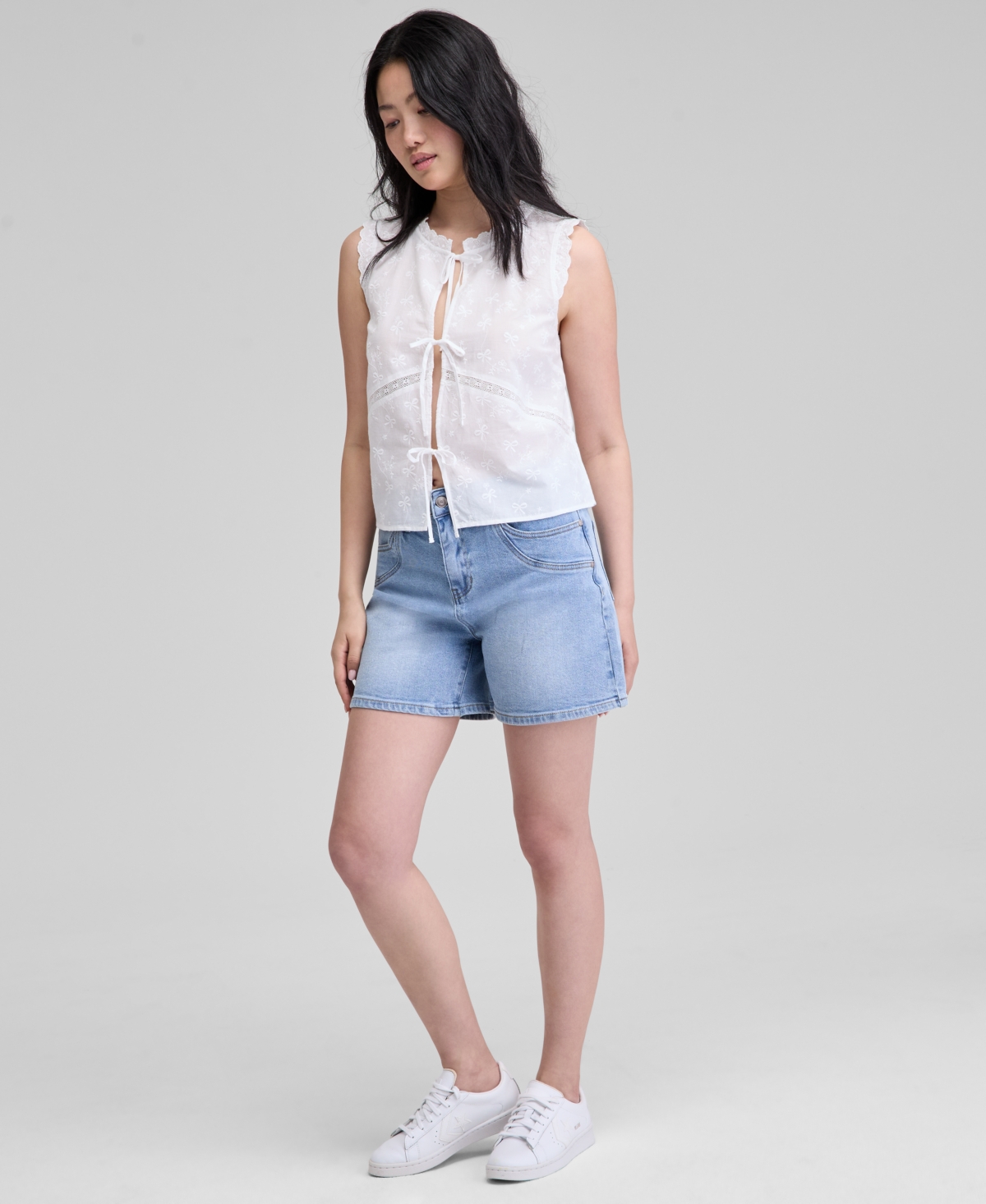 Shop And Now This Women's Double-pocket Denim Shorts, Exclusively At Macy's