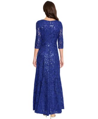 Tahari Women's V-Neck Sequined Embroidered Gown - Macy's