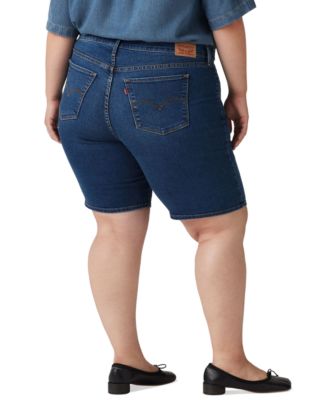 Plus Size Mid-Rise Shaping Bermuda Shorts