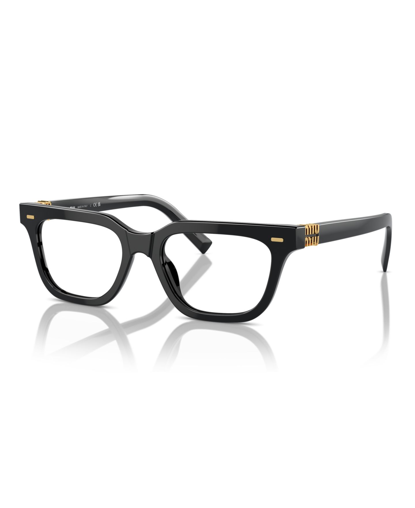 Женские очки MIU MIU Woman Rectangle Plastic MU 07XV Eyeglasses, цвет: Чёрный — фото 1
