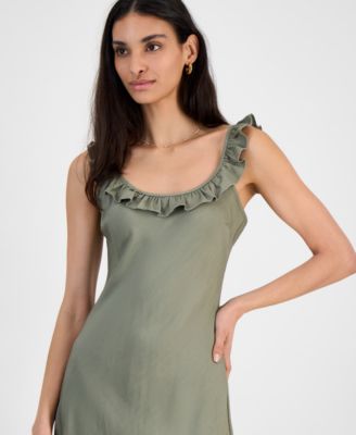 Women's Ruffle-Trim Scoop-Neck Slip Dress, Exclusively at Macy's