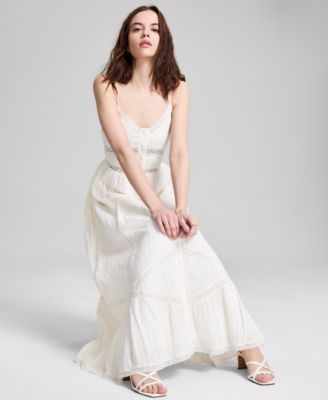 Women's Lace-Inset Fit & Flare Maxi Dress, Exclusively at Macy's