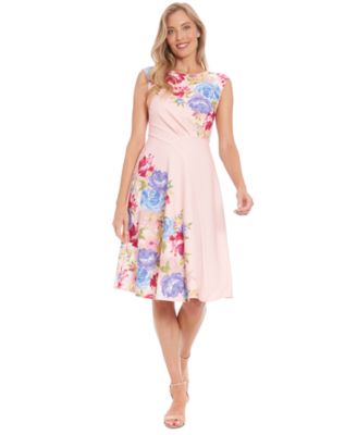 London Times - Petite Floral Sleeveless Midi Dress