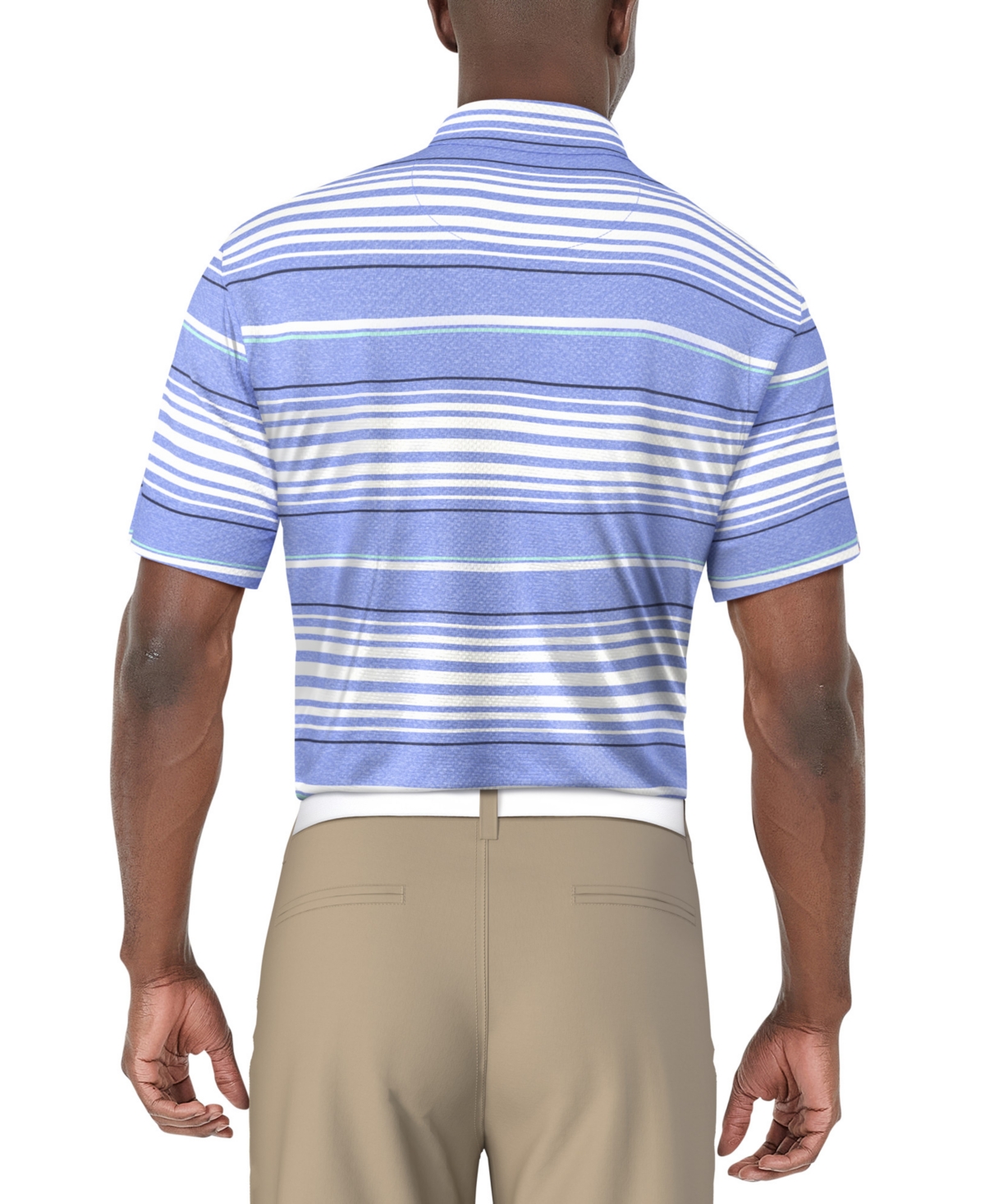Pga Tour Men's Short Sleeve Striped Polo Shirt