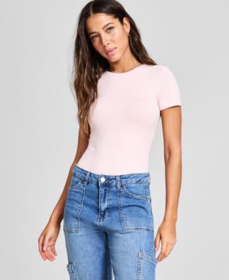 And Now This - Women's Crewneck Short-Sleeve Thong Bodysuit