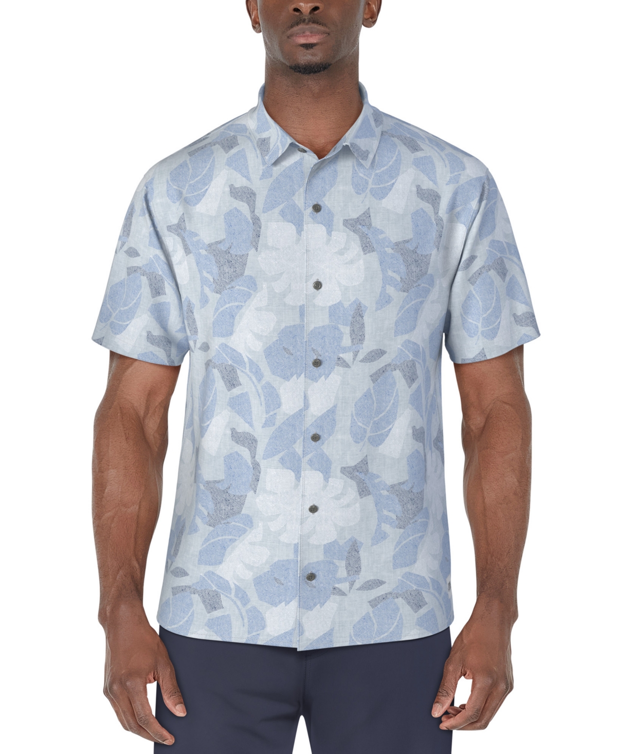 Men's Tropical Woven Button-Down Shirt - Blue Horizon