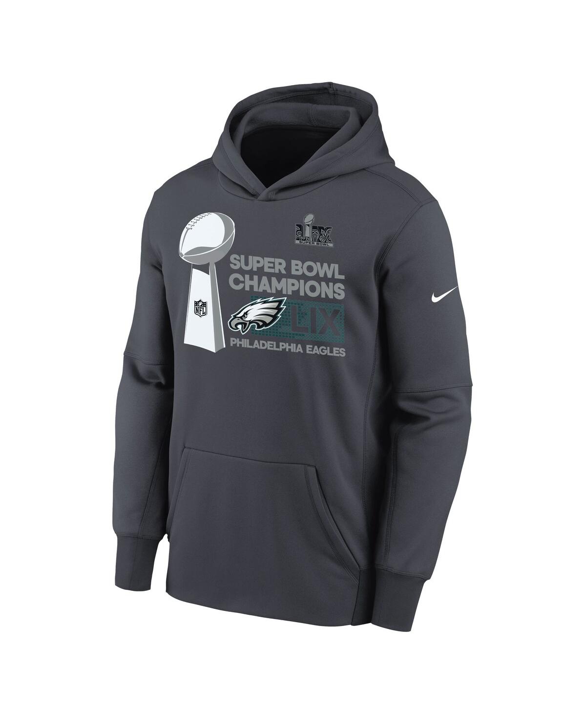 NIKE BIG BOYS AND GIRLS ANTHRACITE PHILADELPHIA EAGLES SUPER BOWL LIX CHAMPIONS LOCKER ROOM TROPHY COLLEC
