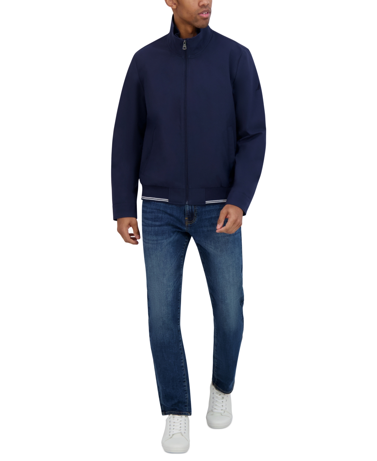 Nautica Men's Zip-front Bomber Jacket In Navy Seas