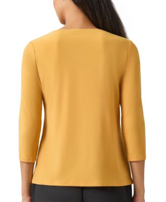 Women's 3/4 Sleeve Knot Front Jersey Top