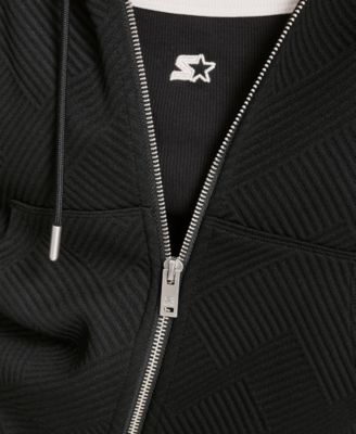 Women's Geo Jacquard Cropped Full-Zip Hoodie