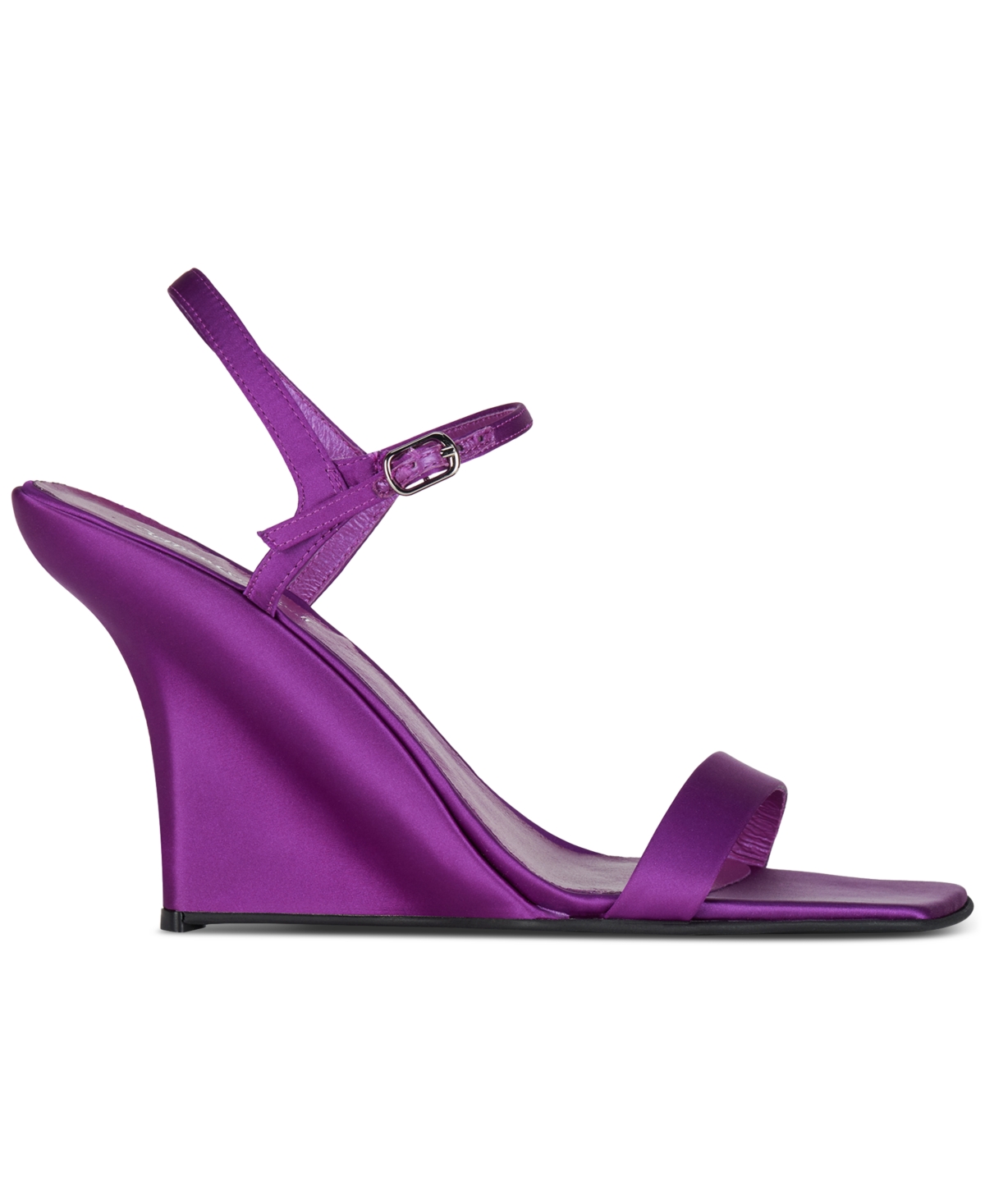 Jeffrey Campbell Kassandra Sculpted Two-piece Wedge Sandals In Purple Satin