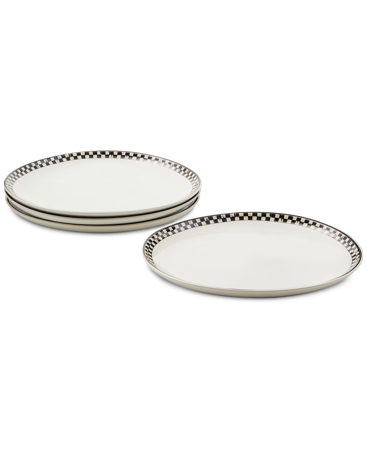 Mackenzie-childs Courtly Check Everyday Dinner Plates, Set Of 4