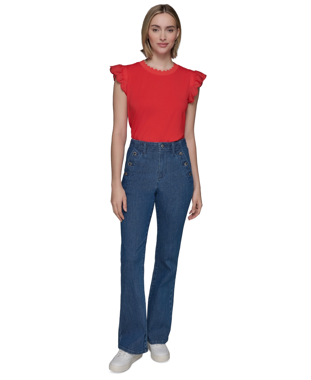 Shop Karl Lagerfeld Women's Nautical Sparkle-button Jeans
