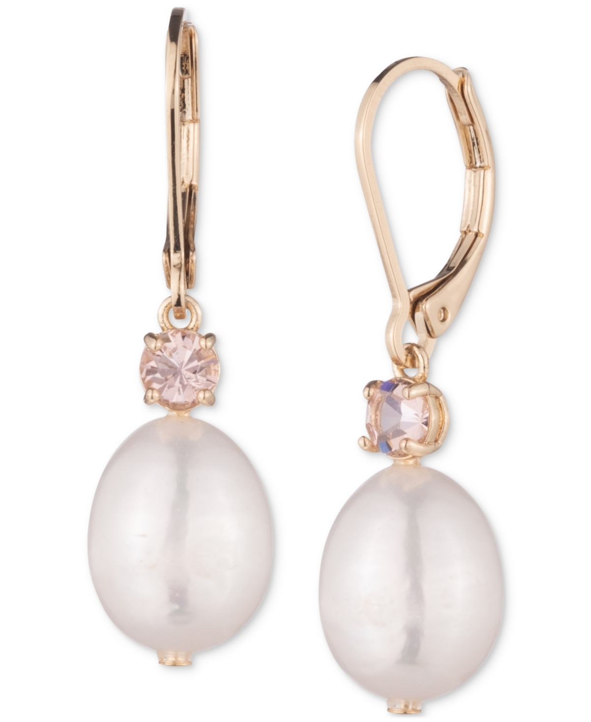 Gold-Tone Crystal & Freshwater Pearl Drop Earrings - Crystal/Silver