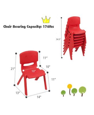 6-pack Kids Plastic Stackable Classroom Chairs