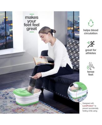 Foot Spa with Heat and Massage and Jets Includes A Remote Control Massage Pumice Stone Collapsible Foot Spa Massager with Heat and Massage Bubbles and Vibration