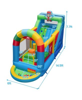 Inflatable Bounce House Obstacle Course with Ball Pit and Slide Fun Backyard Playset for Kids