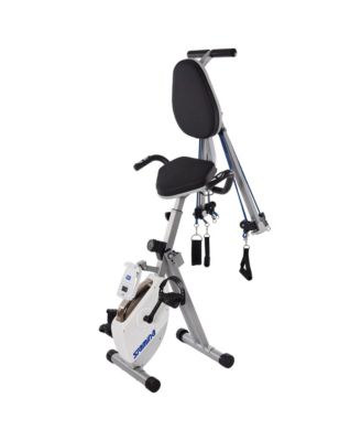 Stamina Foldable Exercise Bike and Strength System With Smart Workout App and 250 Pound Weight Capacity for Home Workout, Gray