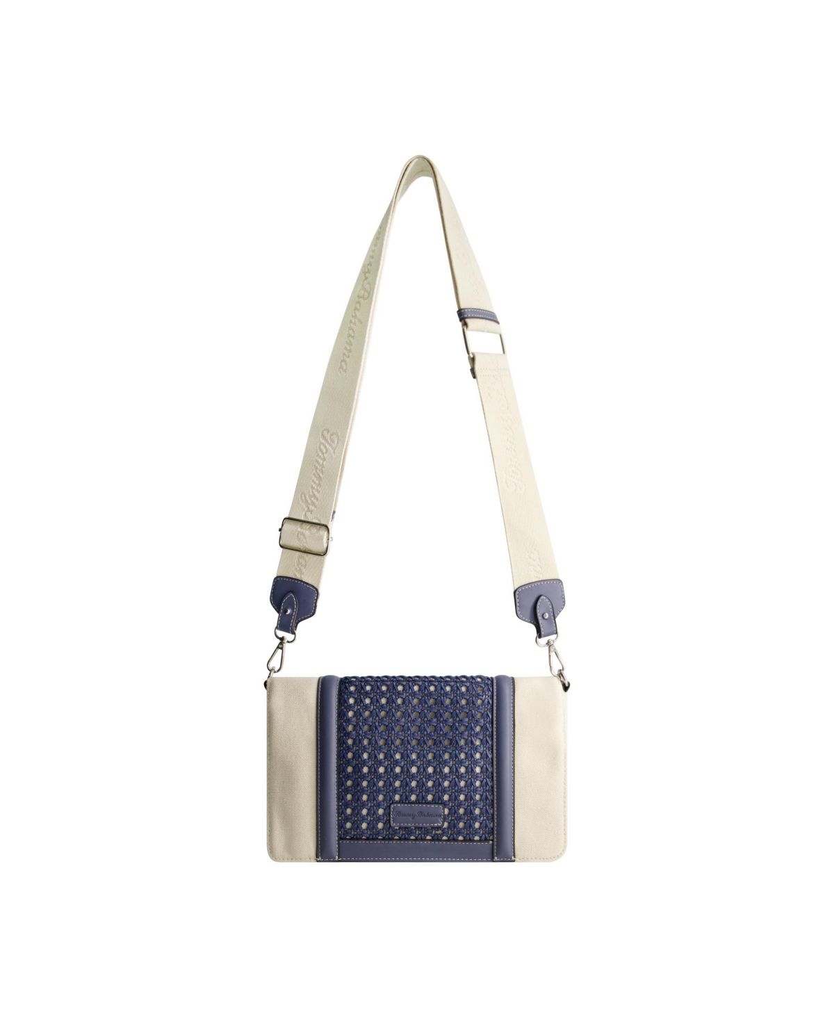 Woven Flap Crossbody Bag - Brown